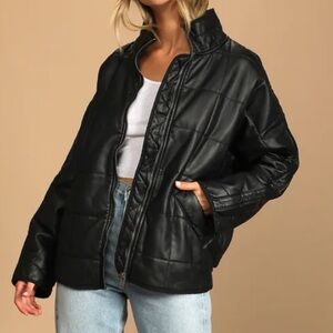 Free People Vegan Leather Dolman Jacket